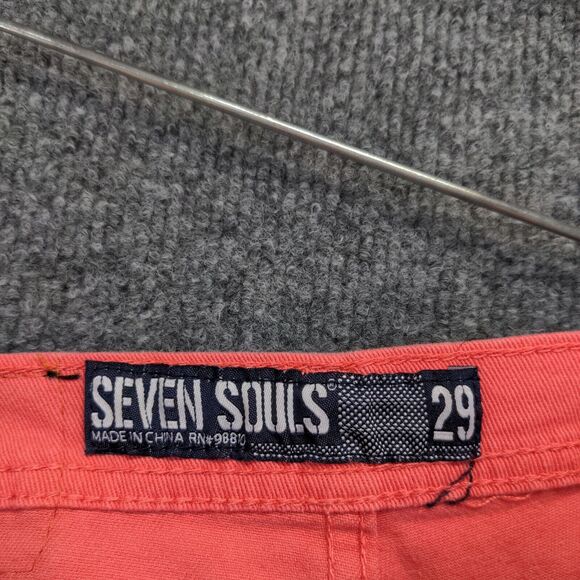 Seven Souls Mens Shorts Pink Size 29 5 Pocket Cotton Belt Loops - Picture 10 of 11